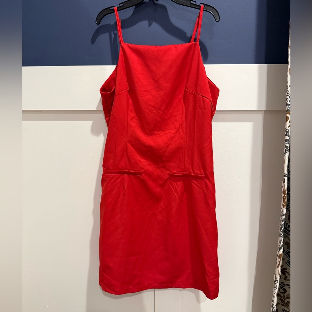 SHEIN Red Spaghetti-Strap Mini Dress Size L